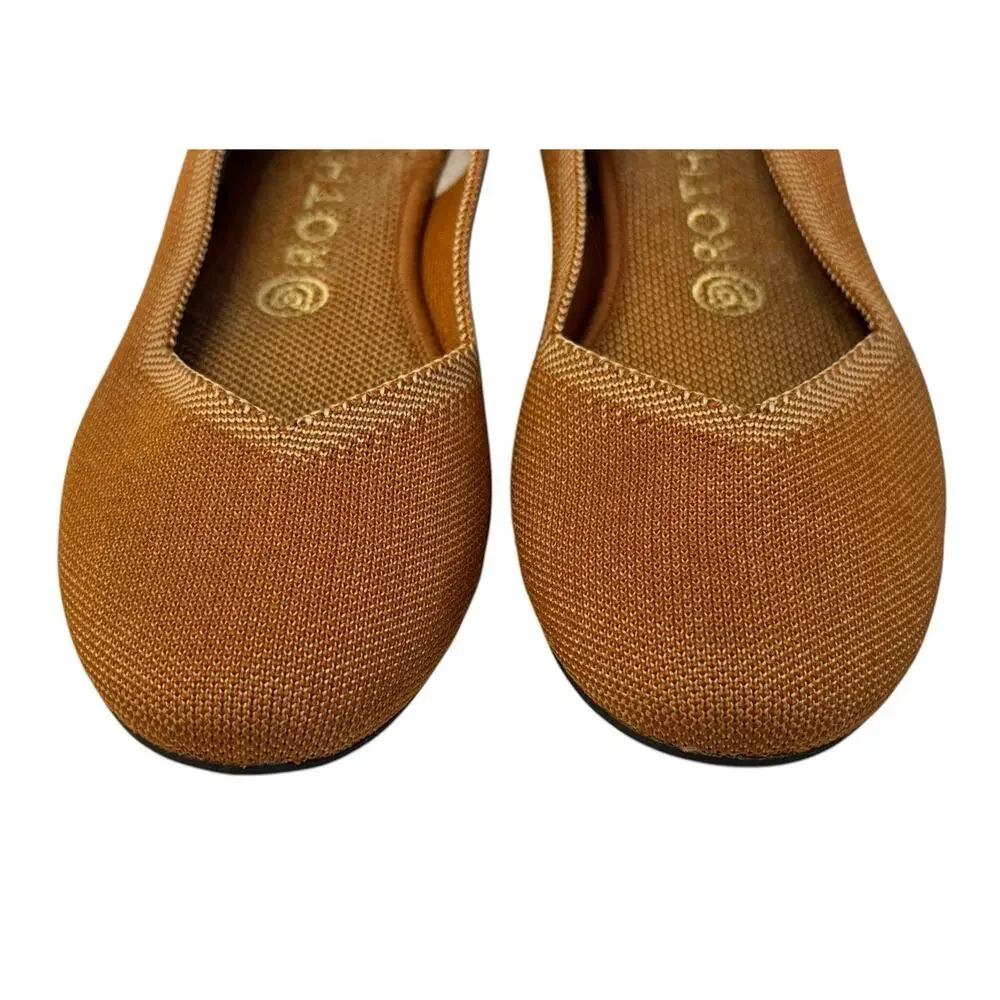 ROTHY’S Fawn Colorway Rounded Toe Ballet Knit Flats Slip On Eco Friendly Size W8